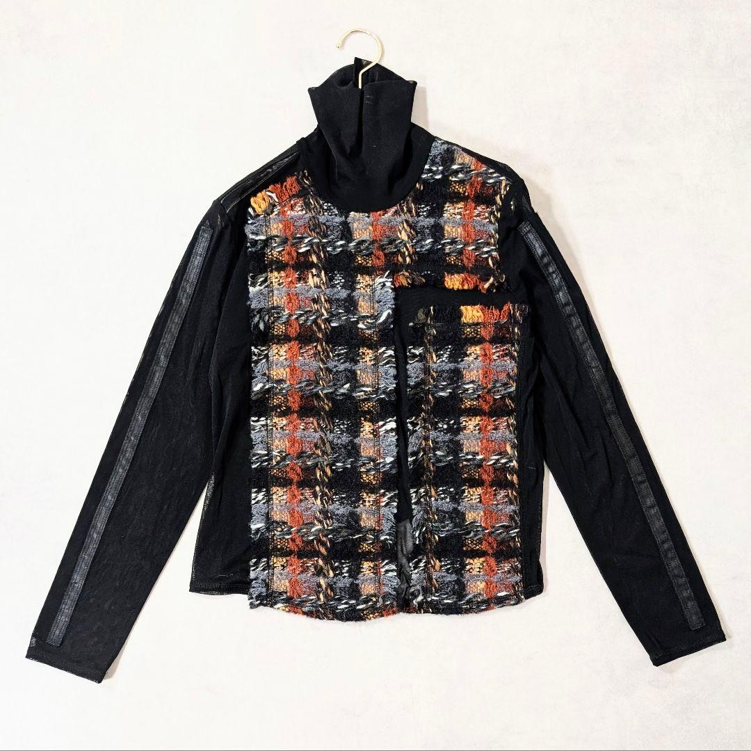 美品★エイココンドウ パワーネットニットドッキングタートルシャツ 42