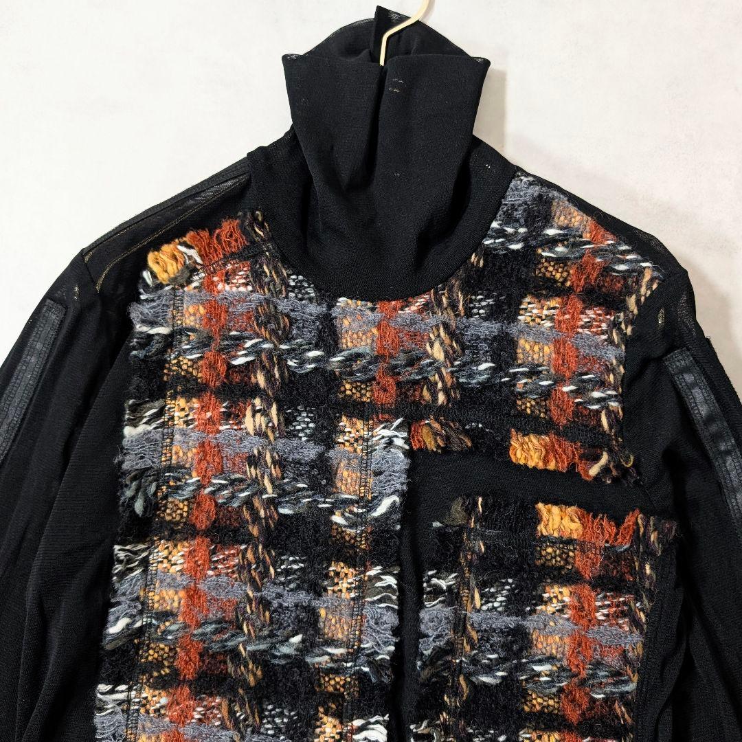 美品★エイココンドウ パワーネットニットドッキングタートルシャツ 42