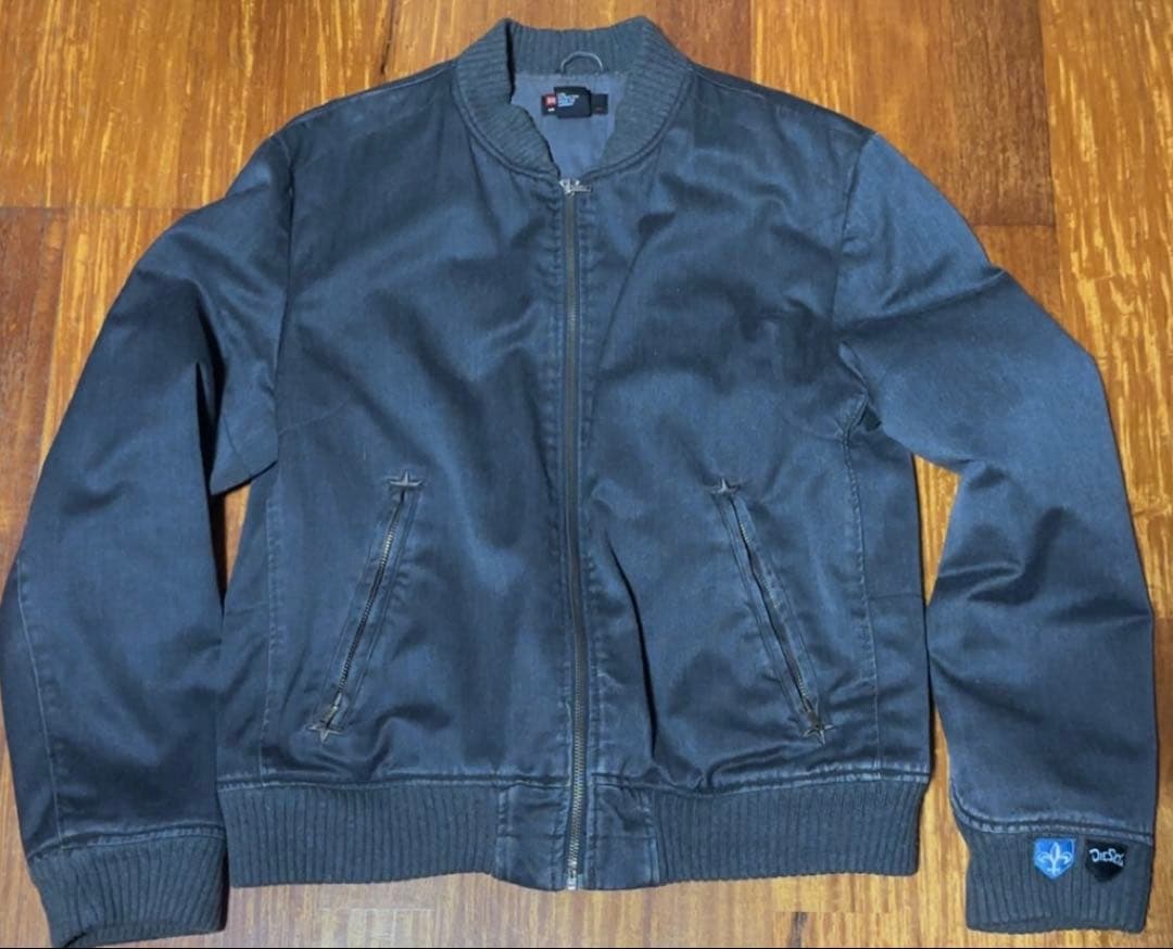 DIESEL ジップブルゾン ネイビー M バックプリント 短丈