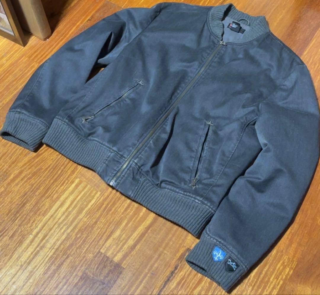 DIESEL ジップブルゾン ネイビー M バックプリント 短丈