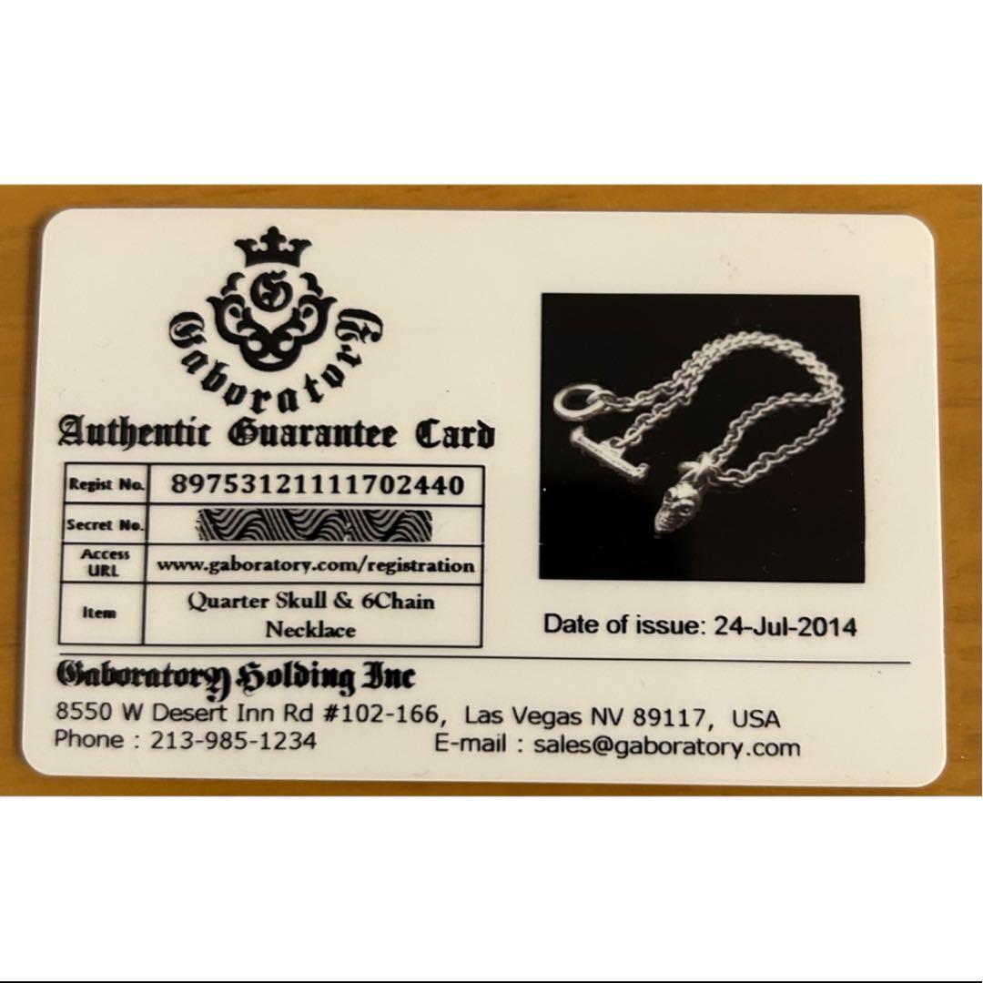 Gabor Quarter Skull&6Chain ネックレス