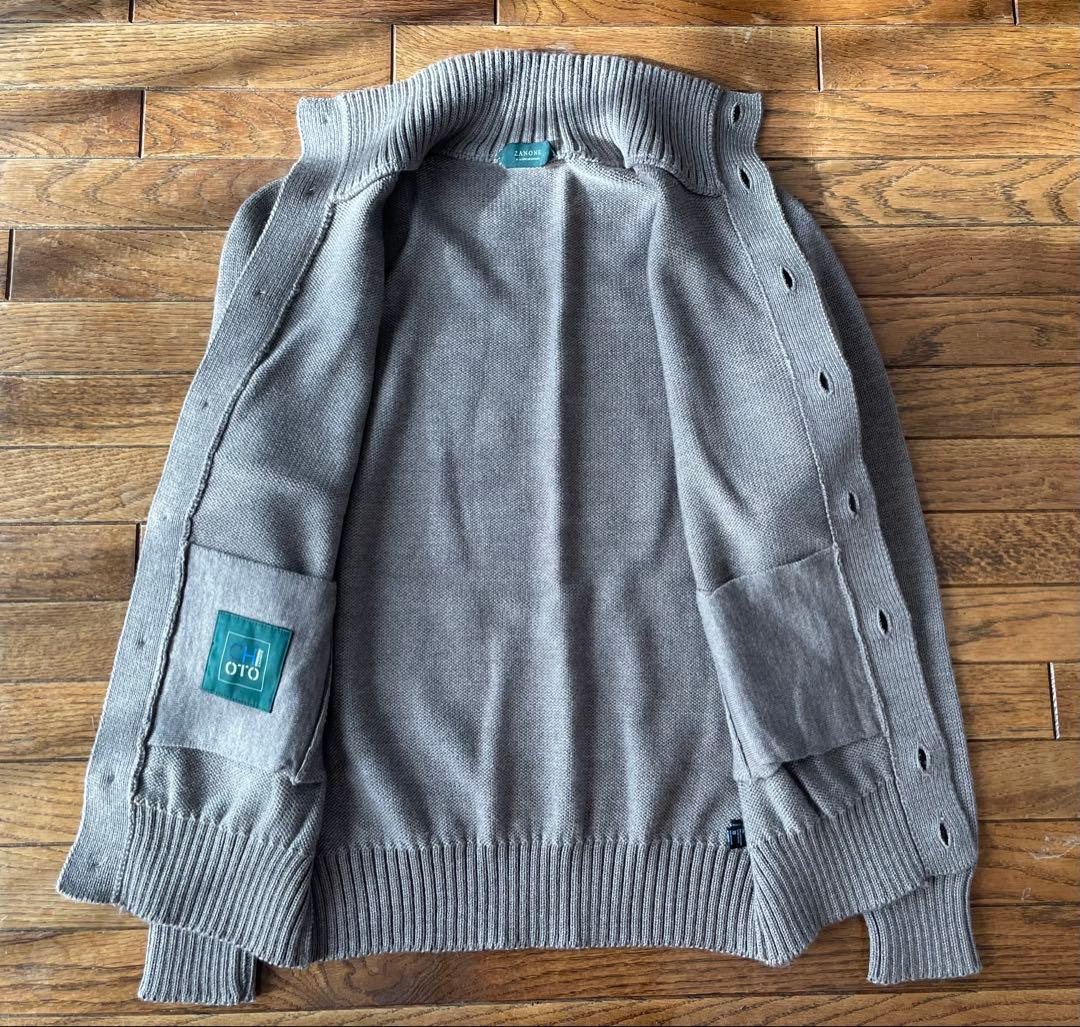 【美品】ZANONE CHIOTO グレージュ-48- ボタン付ニット