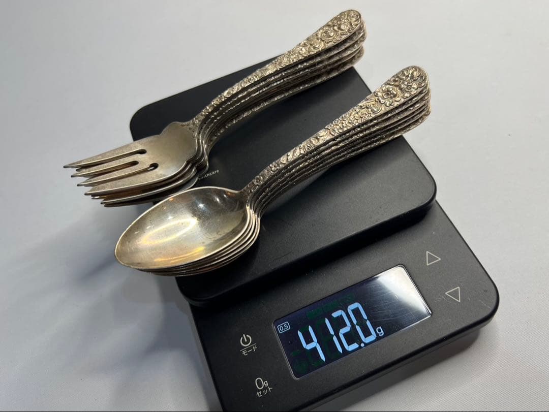 銀製】STIEFF製 SILVER ティースプーン&サラダフォーク 全12本