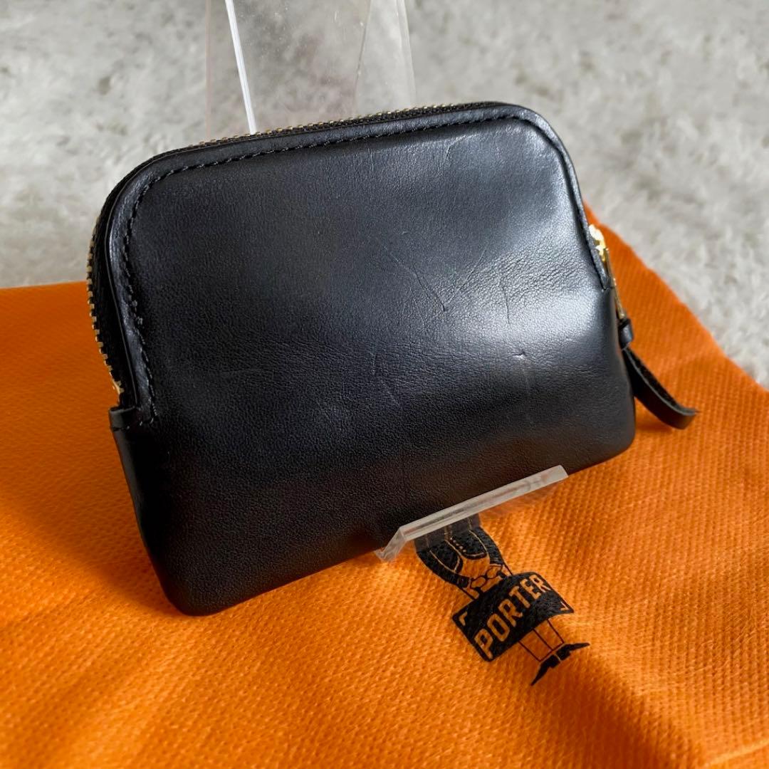 ポーター　SOAK ケース　小銭入れ　本革　レザー　ブラック　メンズ