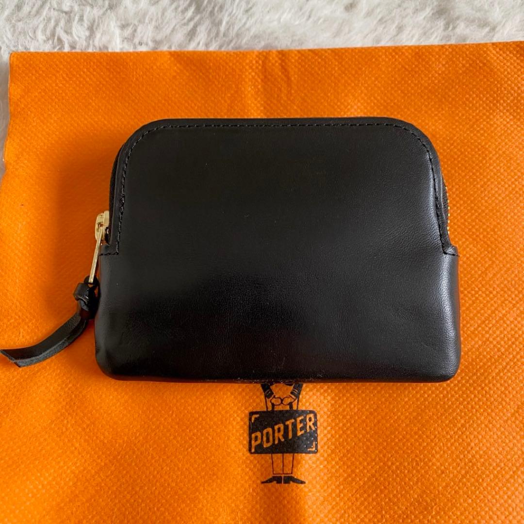 ポーター　SOAK ケース　小銭入れ　本革　レザー　ブラック　メンズ