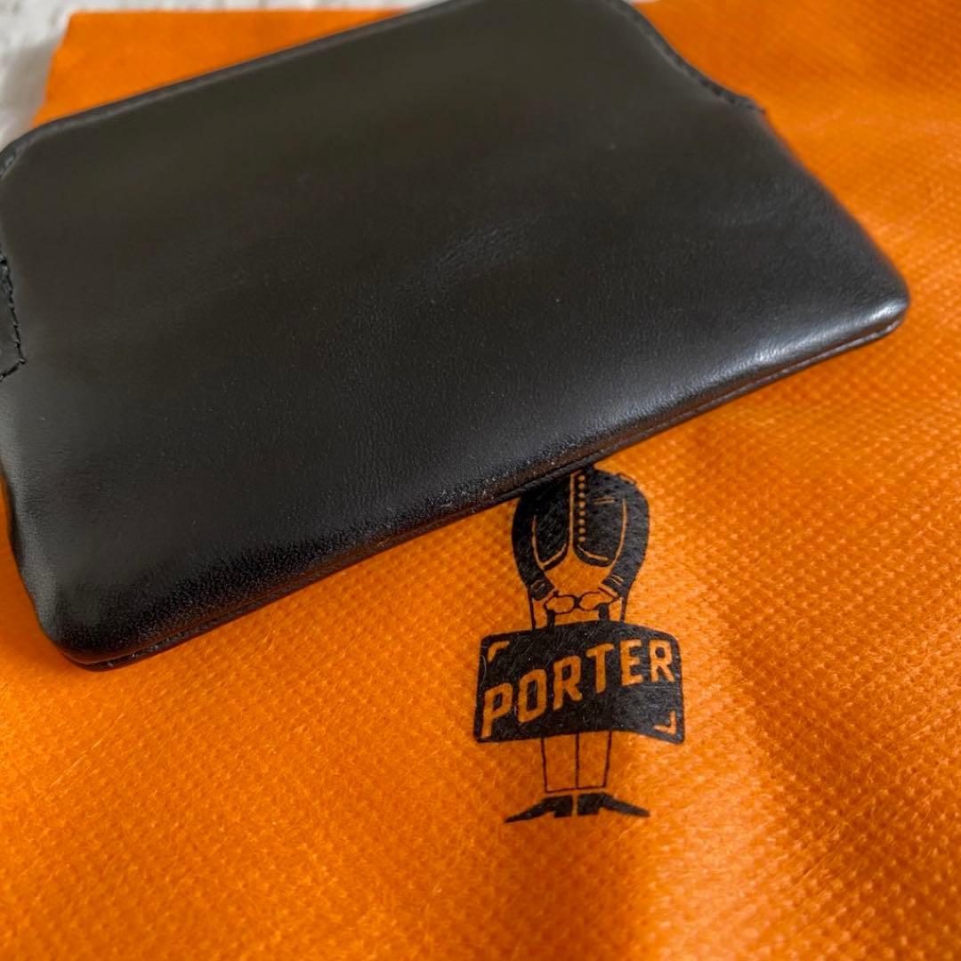 ポーター　SOAK ケース　小銭入れ　本革　レザー　ブラック　メンズ