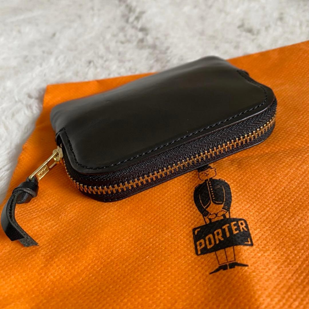 ポーター　SOAK ケース　小銭入れ　本革　レザー　ブラック　メンズ