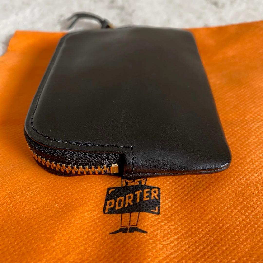 ポーター　SOAK ケース　小銭入れ　本革　レザー　ブラック　メンズ