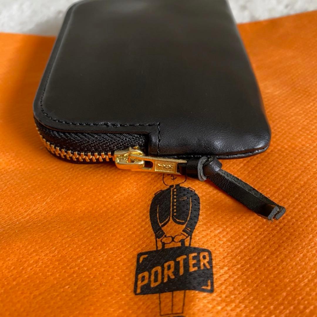 ポーター　SOAK ケース　小銭入れ　本革　レザー　ブラック　メンズ