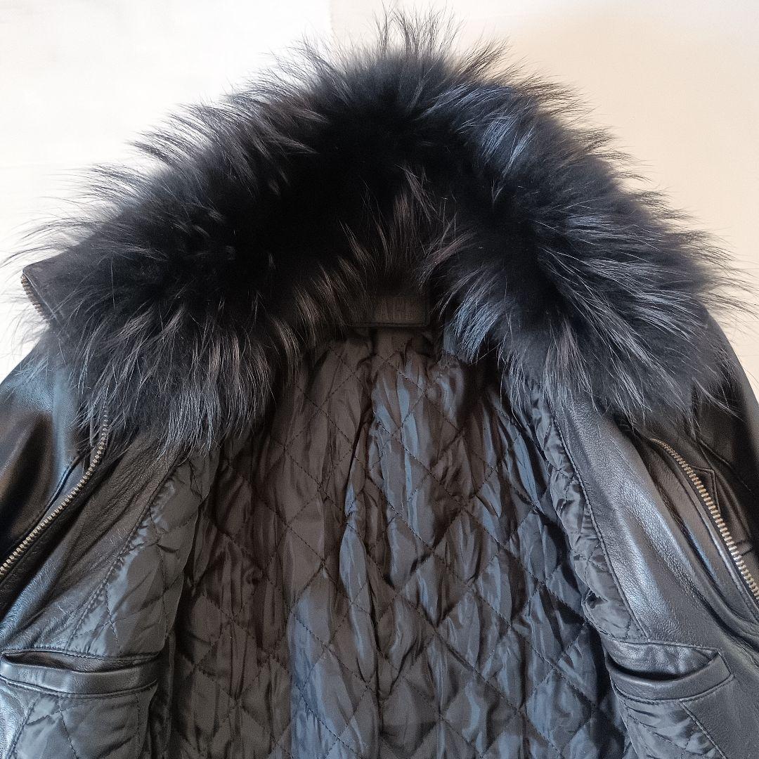 美品✦Jackrose ジャックローズ ファー付　ラクーン ライダース 黒