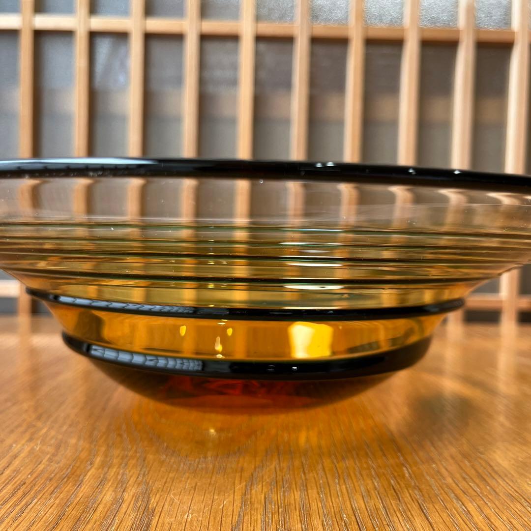 東洋佐々木ガラス　翠螺旋　水盤　直径35cm