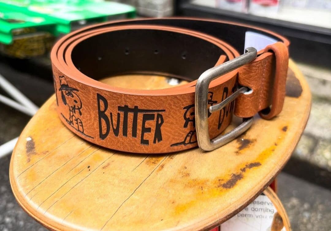 小物 BUTTER GOODS x Peanuts Spike Belt Brown