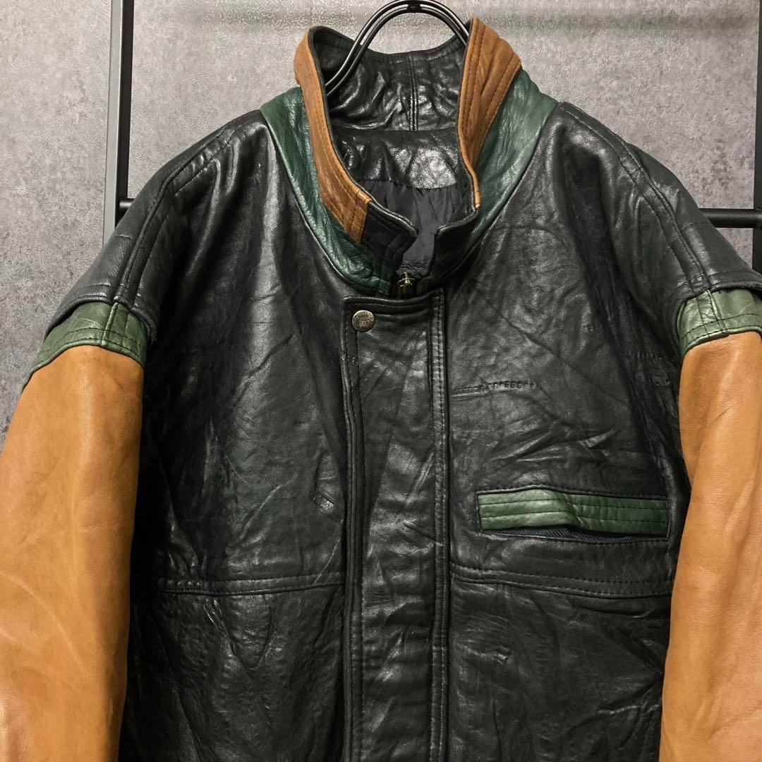 カナダ製《US古着》ヴィンテージ レザー ジャケット/ブルゾン メンズL-XL