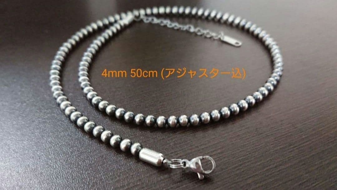 新品※ナバホパールネックレス 一連 4ミリ インディアン 50cm アジャスター