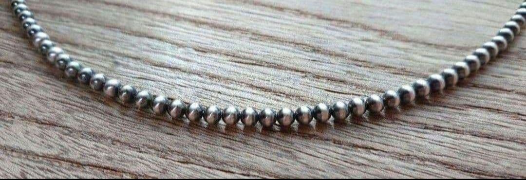 新品※ナバホパールネックレス 一連 4ミリ インディアン 50cm アジャスター