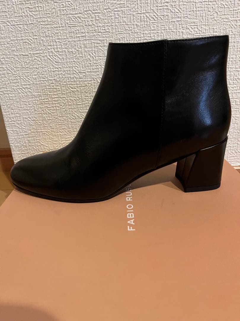 FABIO RUSCONI ブラックレザーブーツ 38