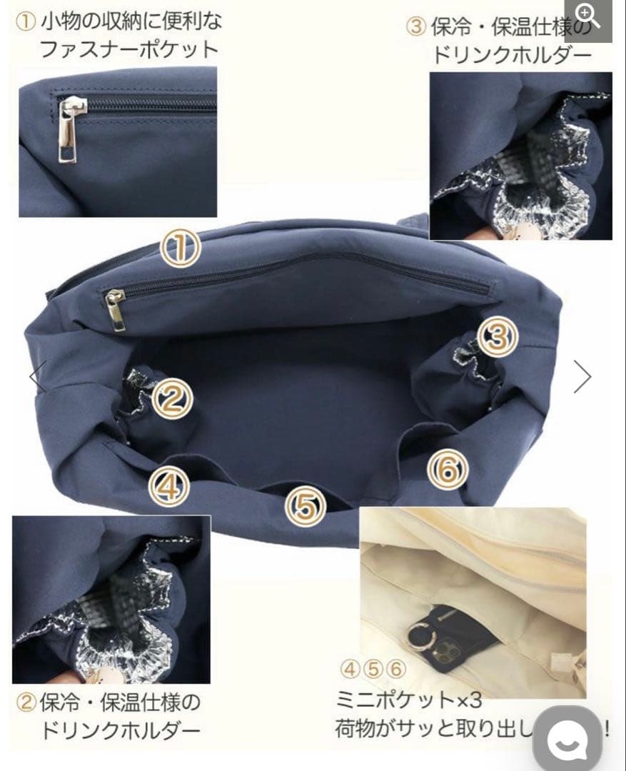 【Donoban】スカラップマザーズバック グレー