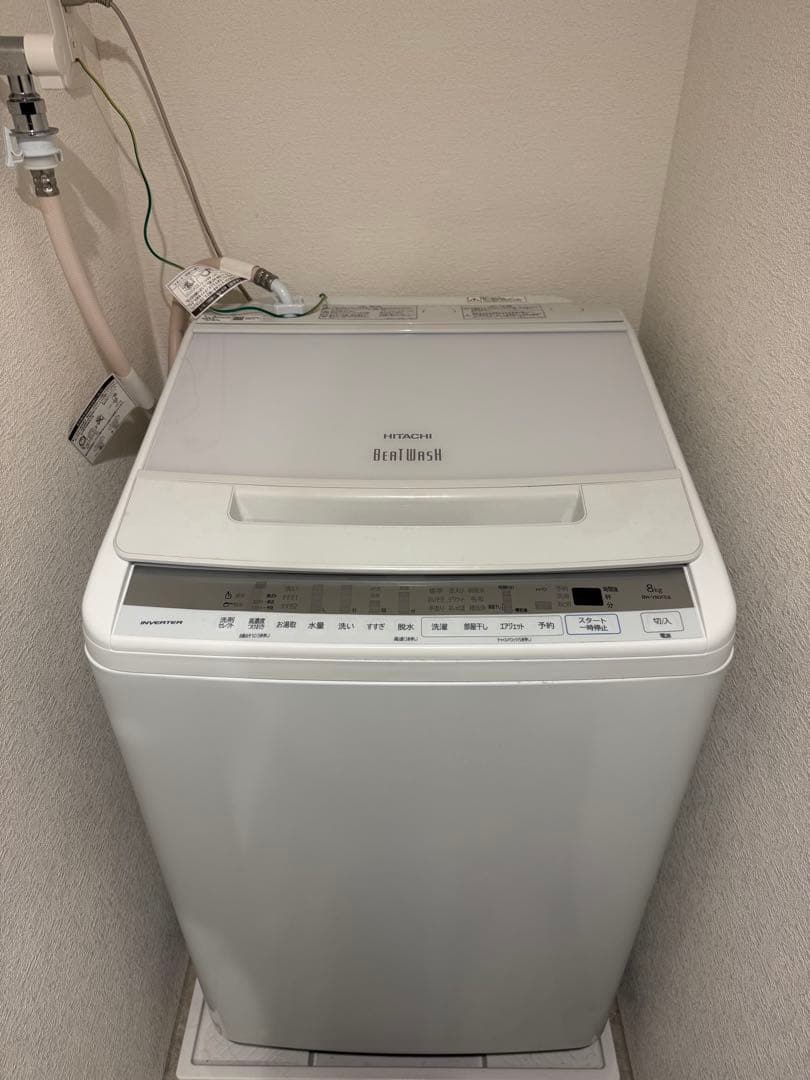 【美品】日立 全自動洗濯乾燥機 ビートウォッシュBW-V80FE8 W 8kg
