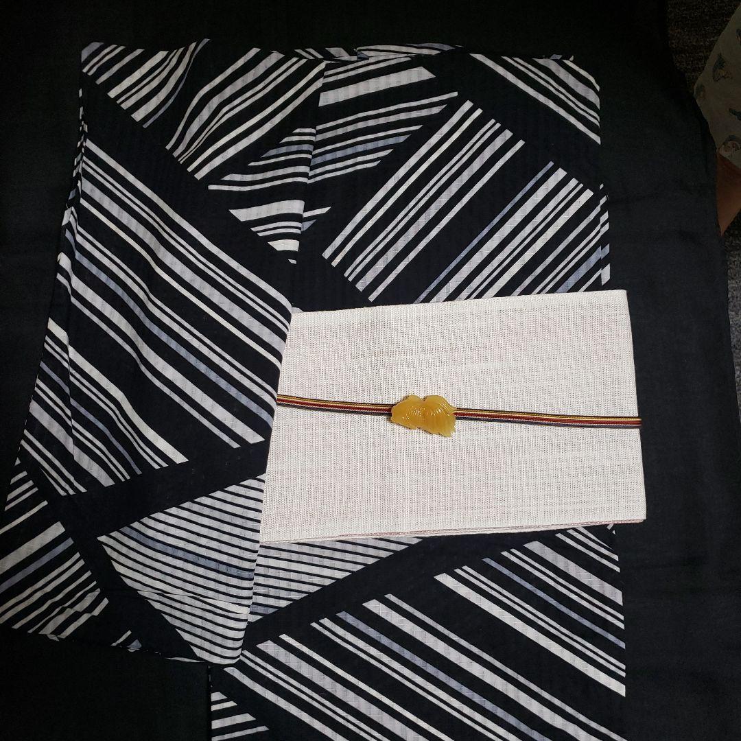 高級日本製 【夢工房】麻100％半幅帯