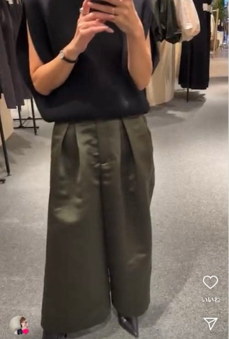 heve ヘイヴ　サテンフレアガウチョパンツ　38サイズ