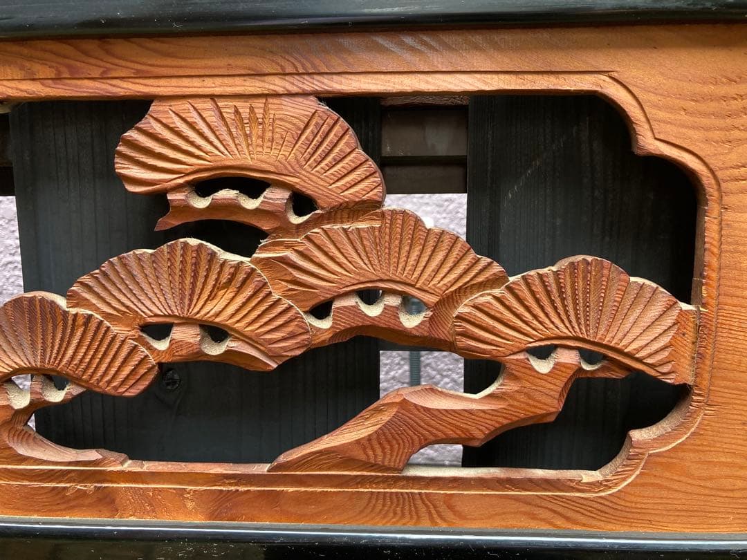 【 重厚年代物】欄間✨松と鷹✨2枚組