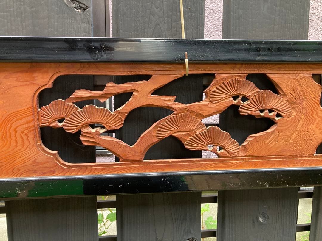 【 重厚年代物】欄間✨松と鷹✨2枚組