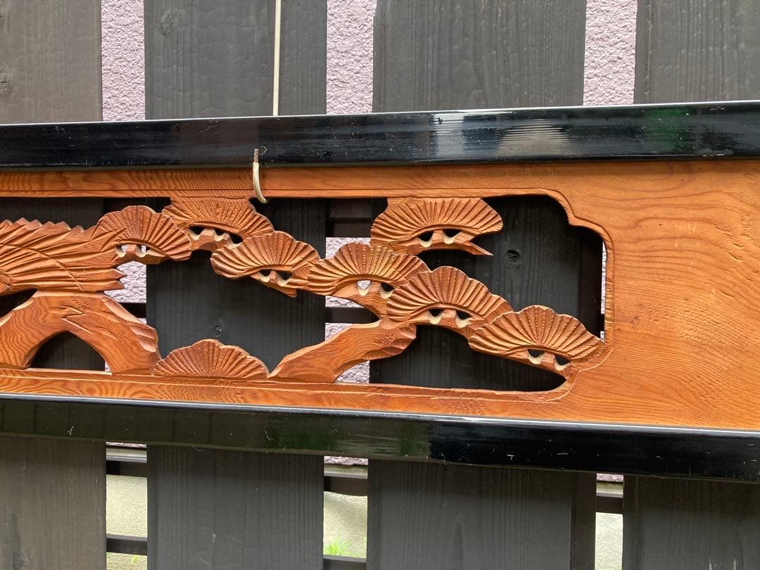 【 重厚年代物】欄間✨松と鷹✨2枚組