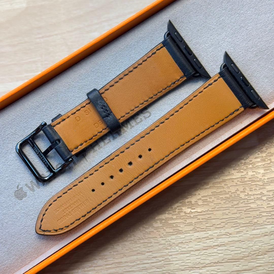 2301 Apple Watch エルメス　ブラック　黒　レザーストラップ