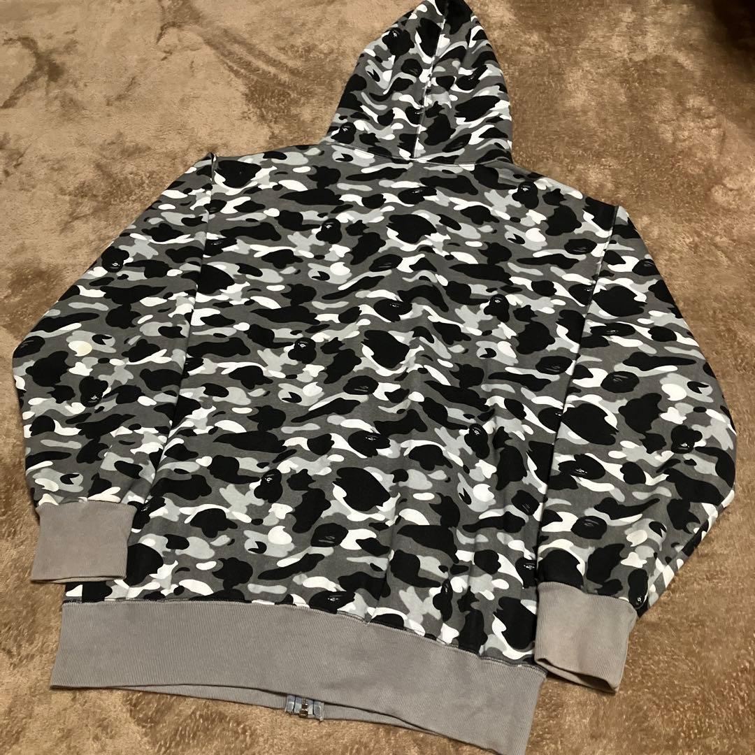 アベイジングエイプ ジップパーカー 初期 カモフラ 迷彩 グレー 総柄 XL