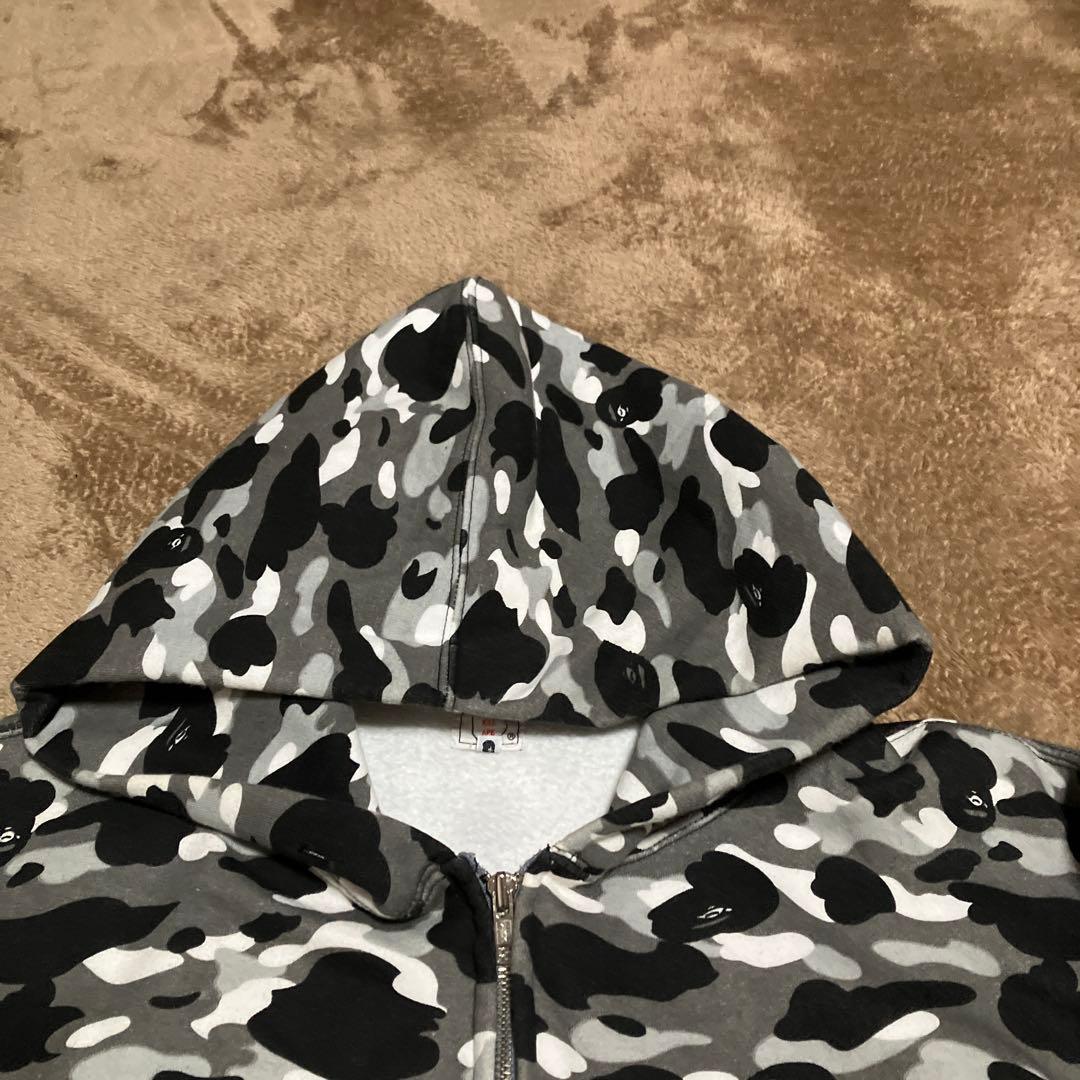 アベイジングエイプ ジップパーカー 初期 カモフラ 迷彩 グレー 総柄 XL