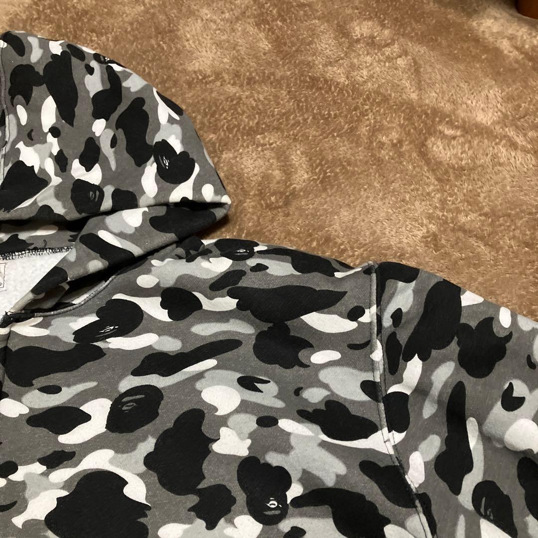 アベイジングエイプ ジップパーカー 初期 カモフラ 迷彩 グレー 総柄 XL