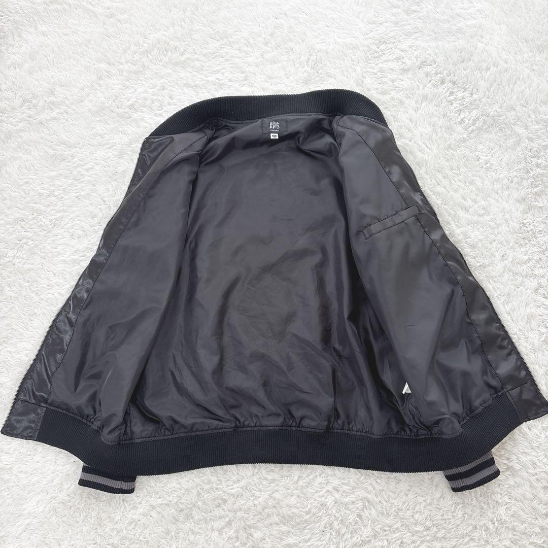 希少✨OBORO　朧　スカジャン　昇龍　和柄　刺繍　XL　ブラック　桜　月　竜