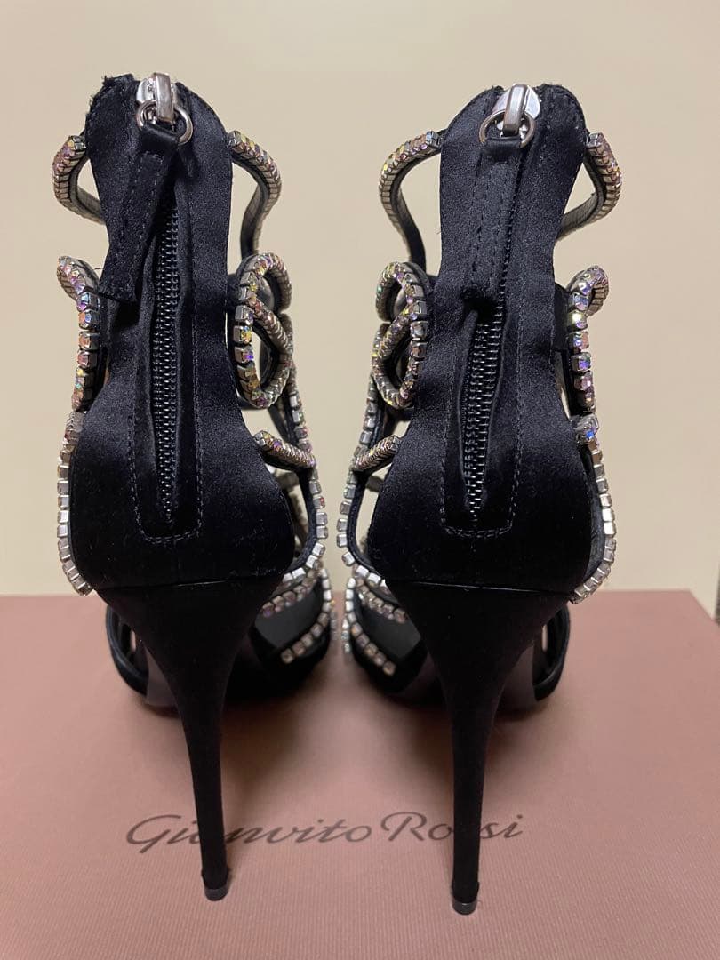 美品　ジュゼッペザノッティ　スワロフスキー　ブーツサンダル　37