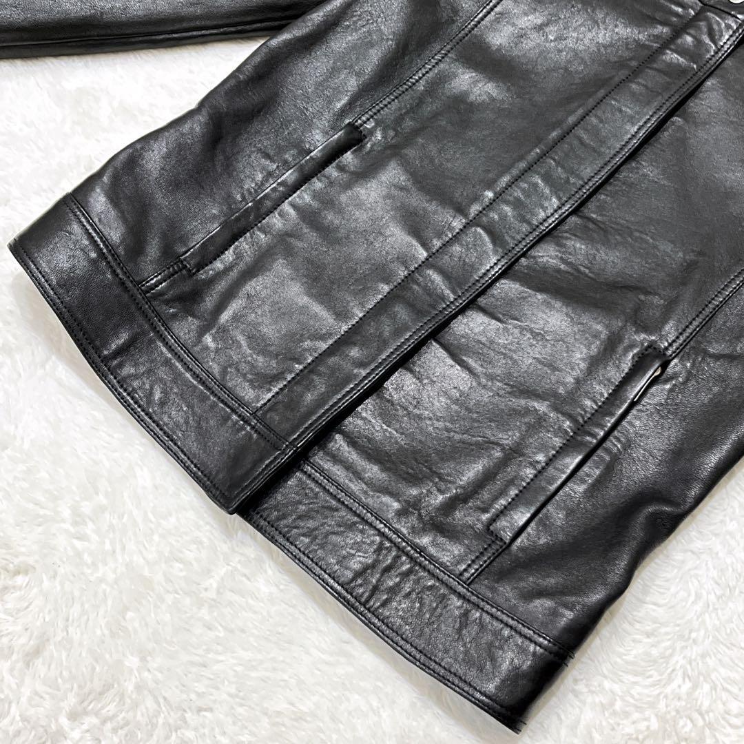 【現行 ✨美品✨サイズ40】GUCCI ラムレザーシングルライダースジャケット