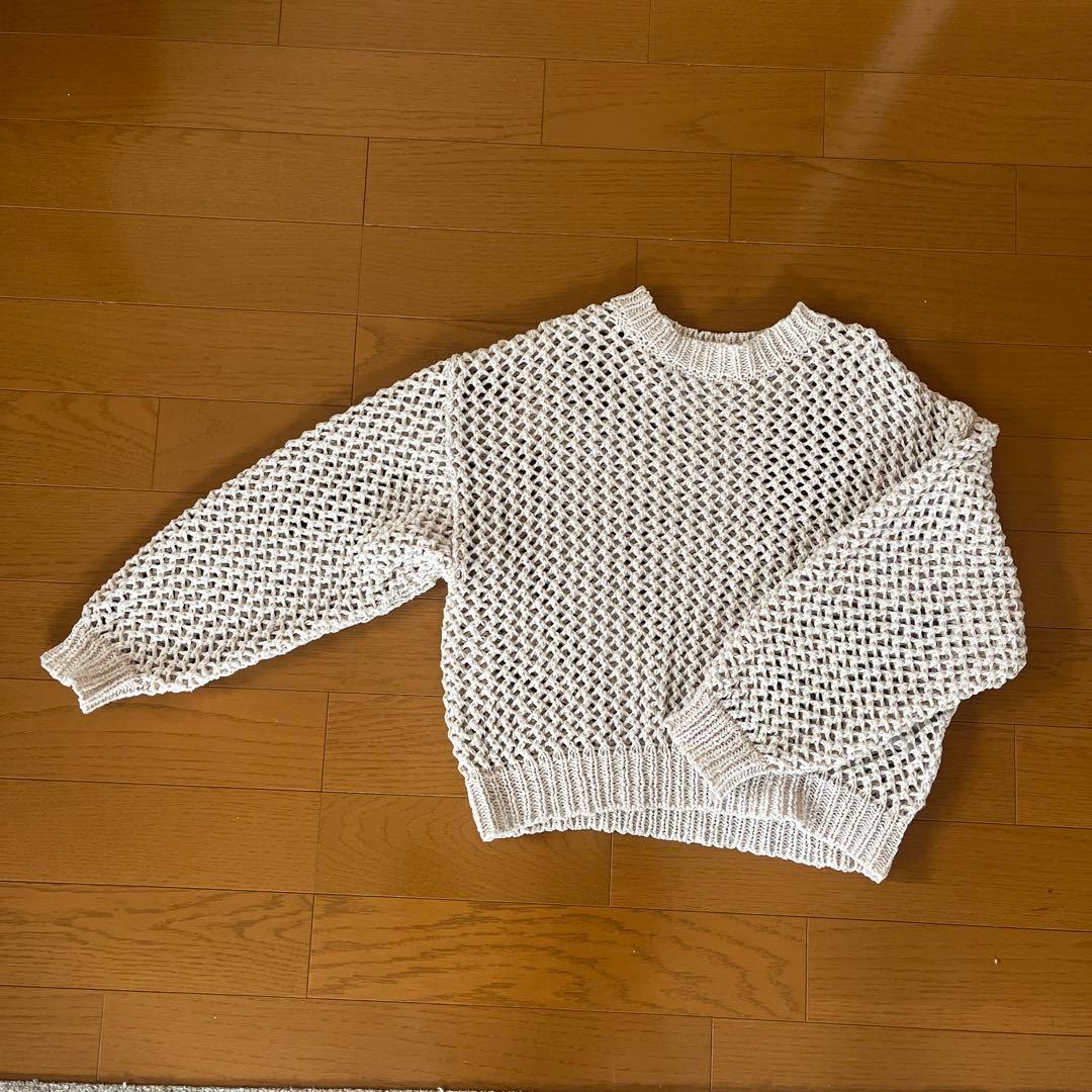 【北欧暮らしの道具店】LIYOCA / メッシュ編みニット（グレージュ）