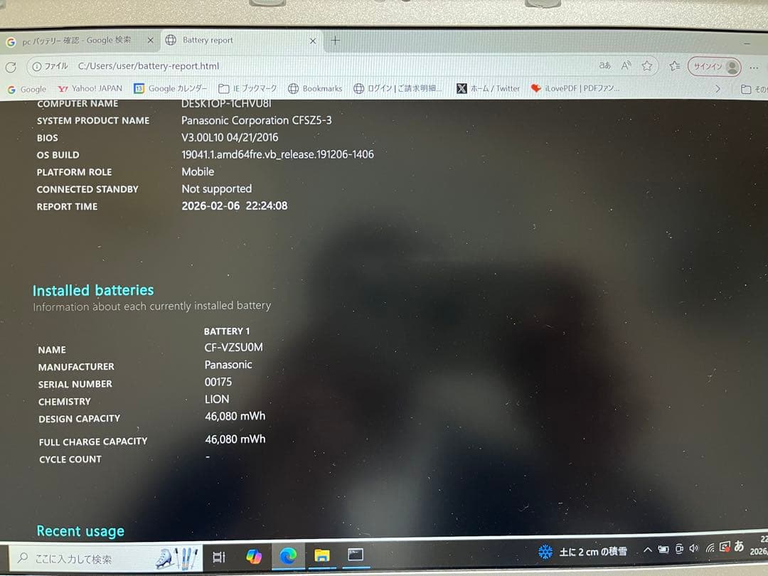Windowsノート本体 Panasonic CF-SZ5PDY6S 8GB 256GB