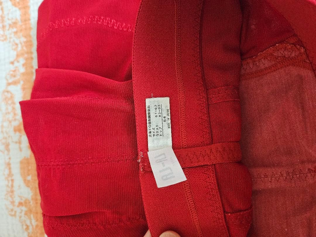 LA-LA ビスチェ/ロングガードルセット レッド E65/64