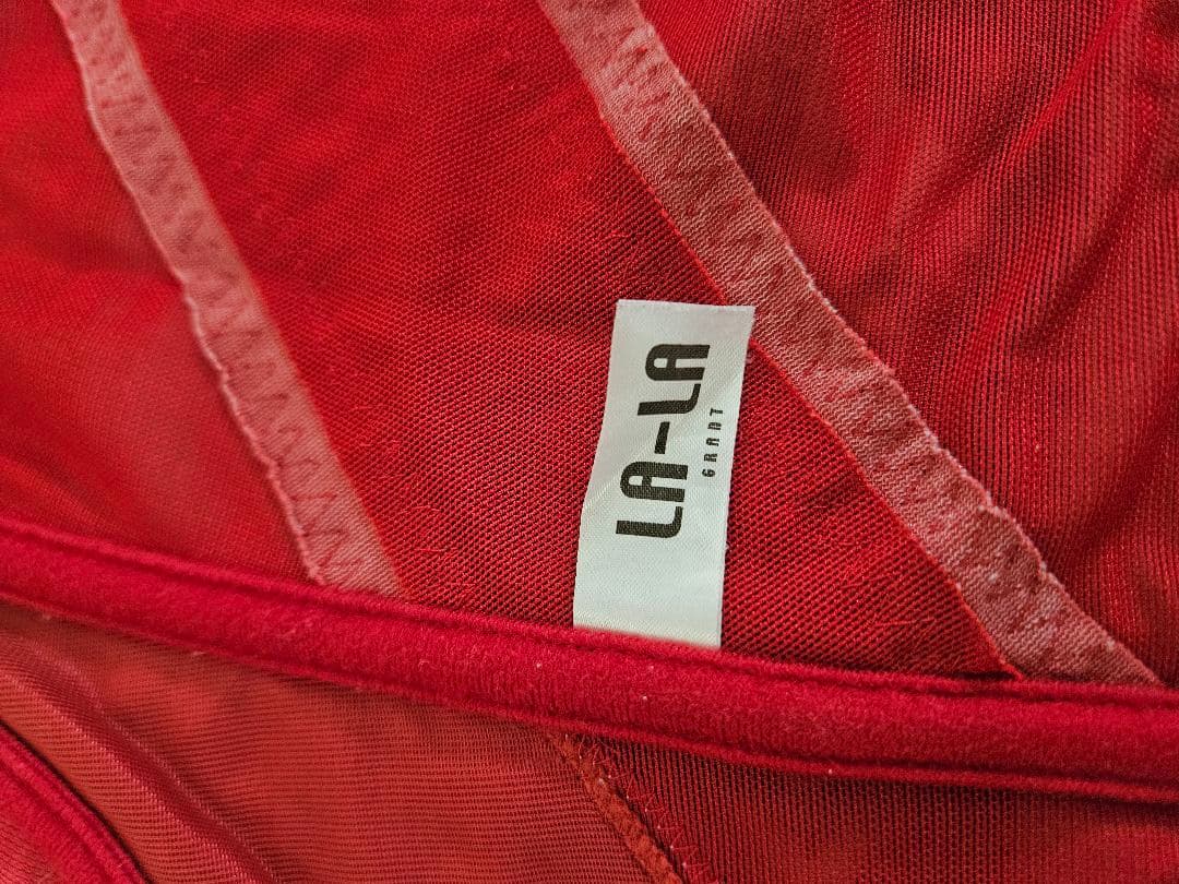 LA-LA ビスチェ/ロングガードルセット レッド E65/64