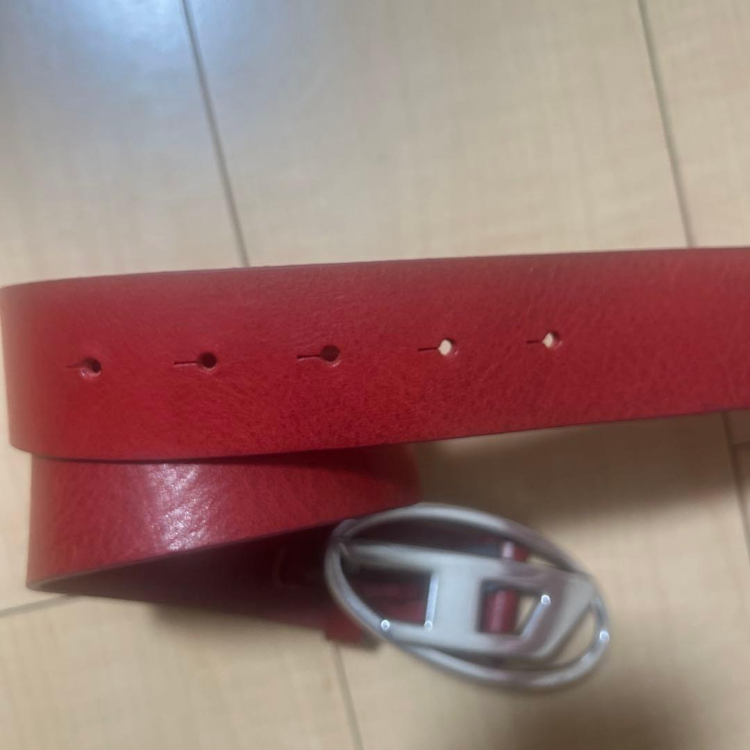 かかかかDIESEL レッド レザーベルト