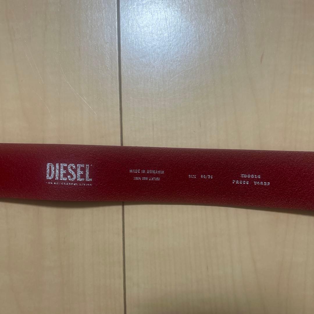 かかかかDIESEL レッド レザーベルト