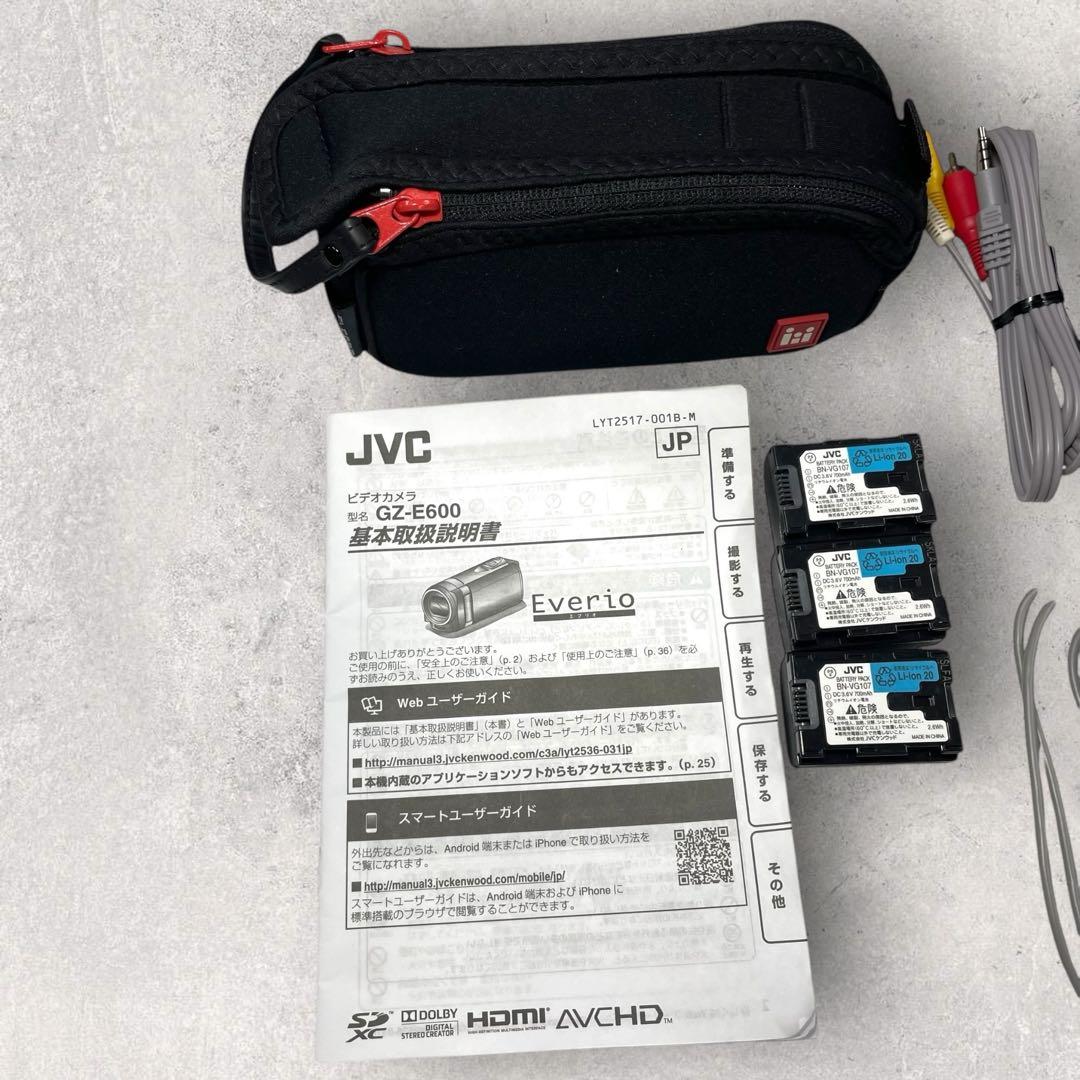 【美品】JVC　ハンディビデオカメラ【GZ-E600-Z】ブルー