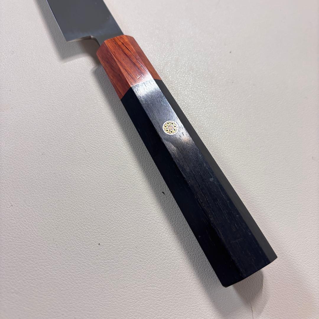 【鞘付き】270mm 先丸柳刃包丁鏡面 黒檀紫檀八角柄 刺身包丁 全鋼︔