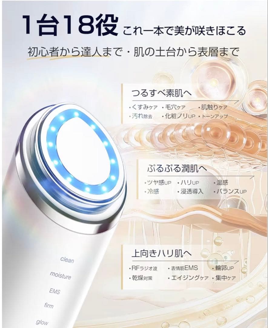 【半額セール】新品 美顔器 高周波 EMS RF MC 1台18役 激得