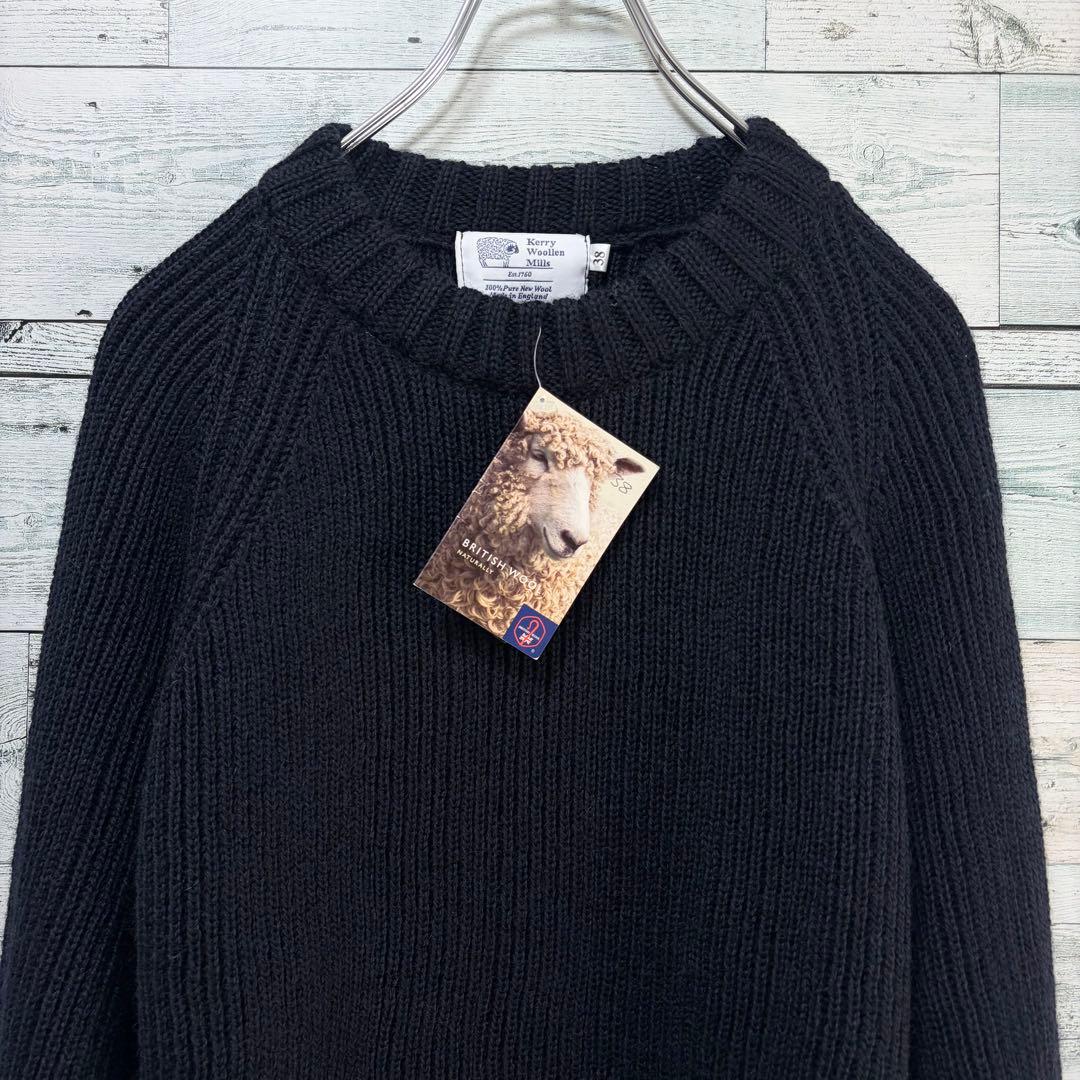 ☆未使用・タグ付☆ケリーウーレンミルズ　畦編みニットプルオーバー　ブラック　38