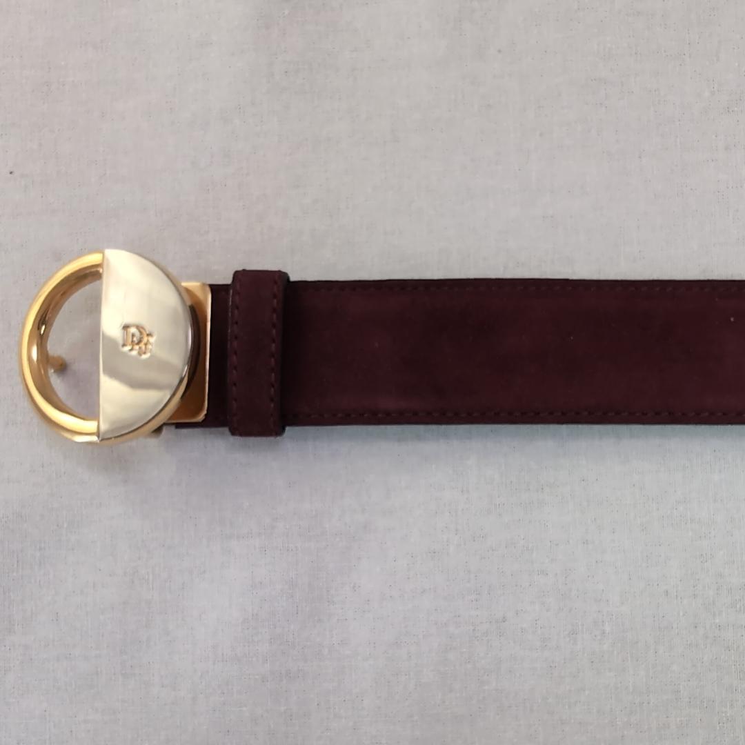 Christian Dior バーガンディ スエード 65cm 幅3cm d52
