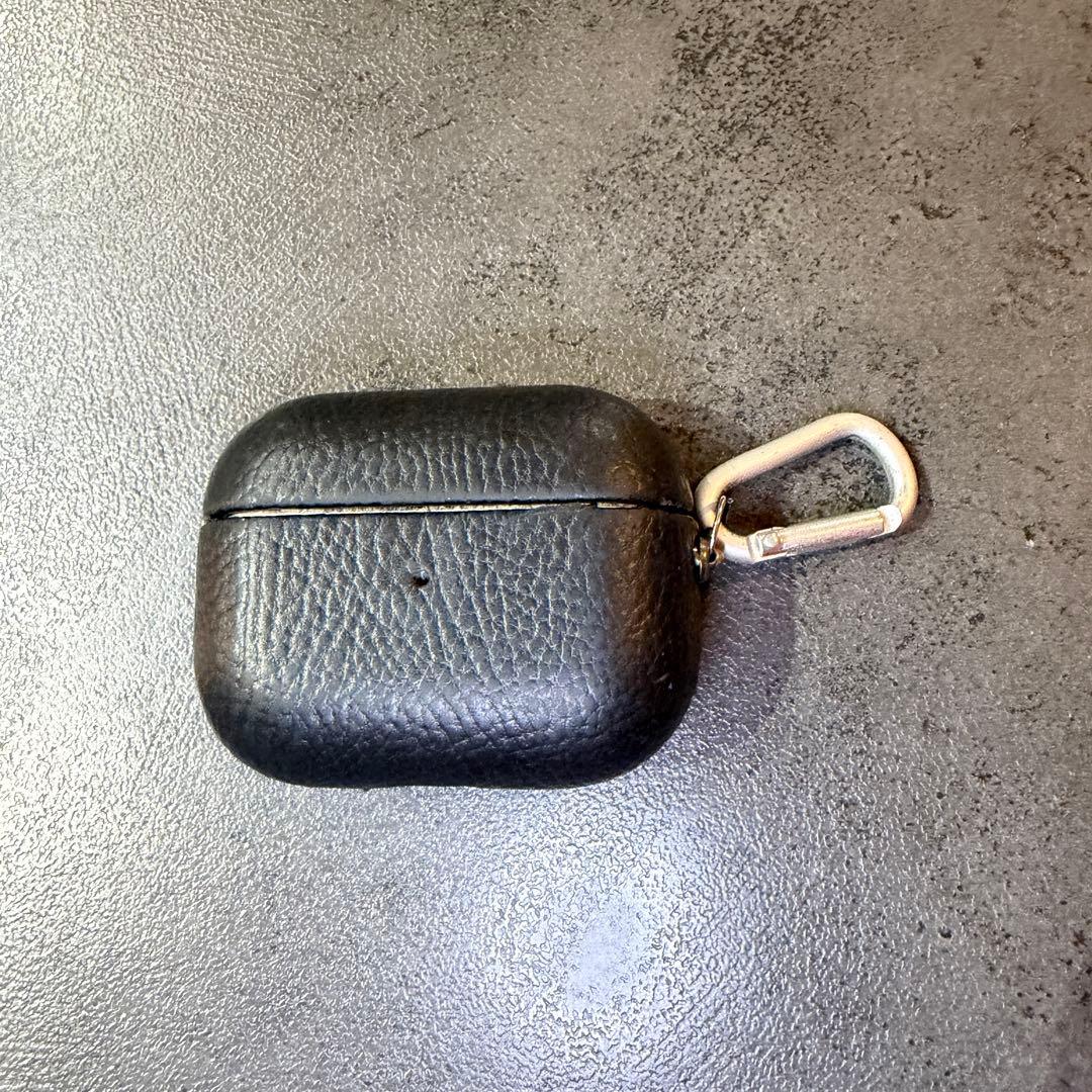 【付属品完備】AirPods Pro 第1世代 黒レザーケース付き