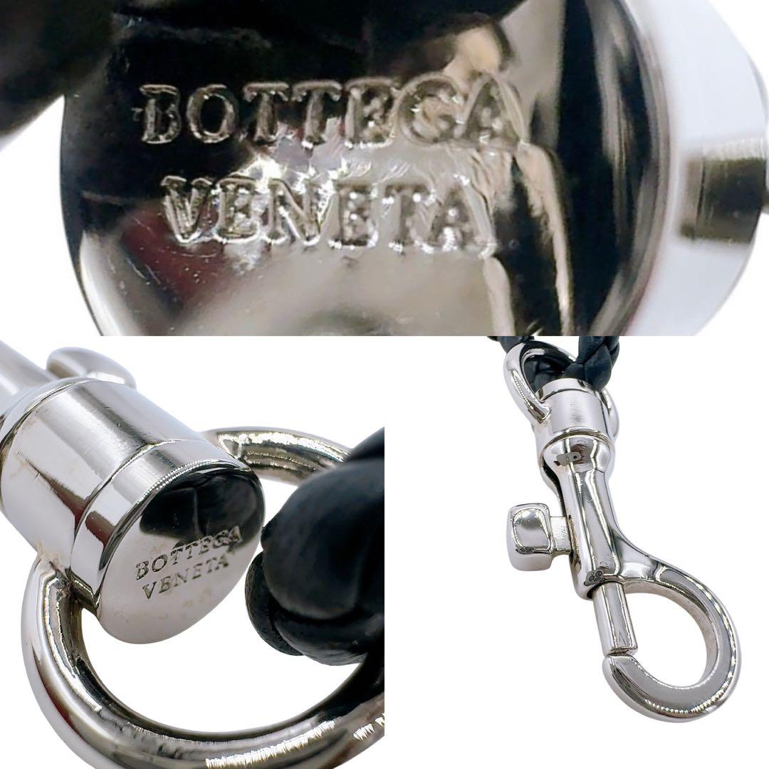 【美品】ボッテガ・ヴェネタ イントレチャート レザー ネックストラップ ブラック