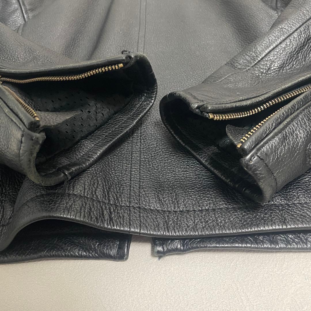 希少サイズ Rookie Leathers シングル ライダース 4L 牛革