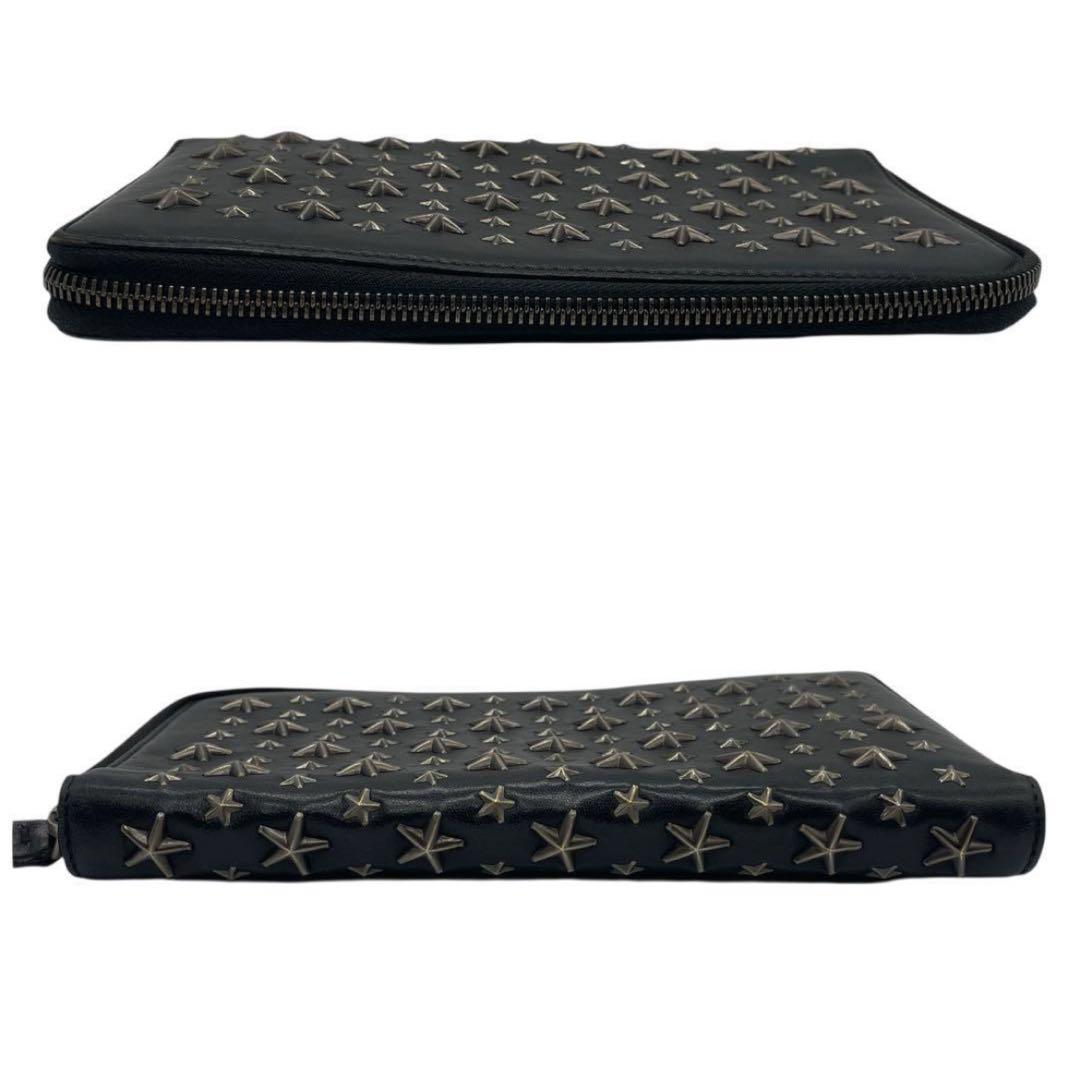 【極美品】ジミーチュウ スタースタッズ ラウンドファスナー長財布 レザー