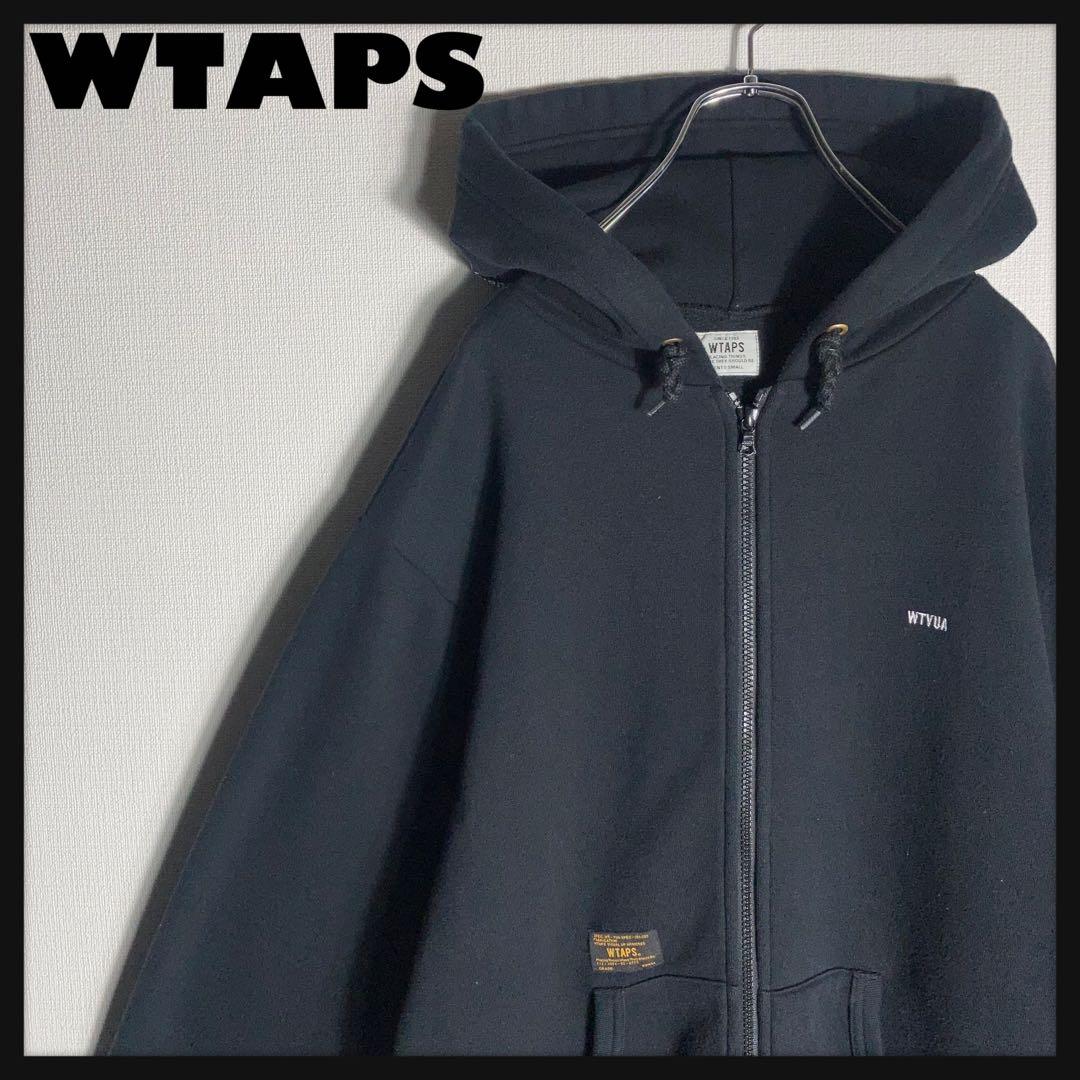 WTAPS プルオーバーパーカー 刺繍ロゴ 黒 S.